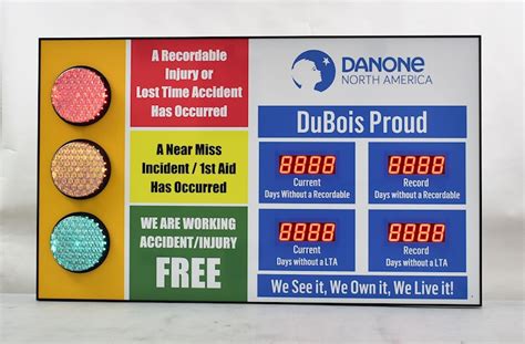 Stoplight Electronic Safety Scoreboard With 4 Displays