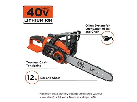 BLACK+DECKER 40V Max Cordless Chainsaw, 12"