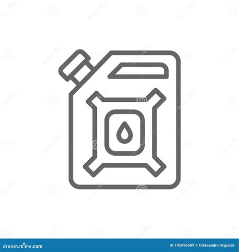 Canister Petrol Fuel Oil Jerrycan Line Icon Oil Industry Concept