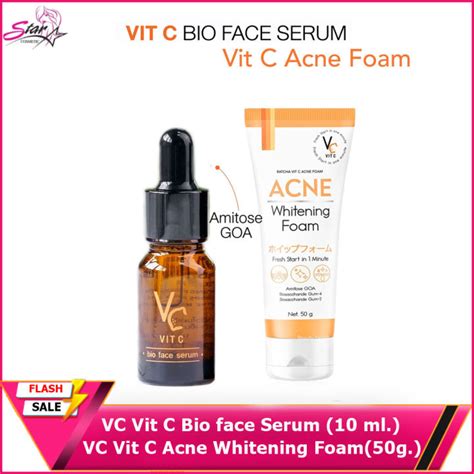 Vc Vit C Bio Face Serum 10 Ml โฟมล้างหน้า Vc Vit C Ratcha Vit C Acne Th