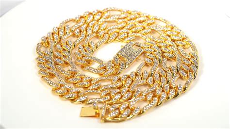 Halukakah Diamond Cuban Link Gold Platinum Plated Chain YouTube