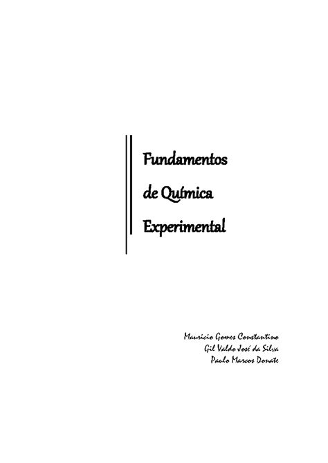 Fundamentos De Quimica Experimental Fundamentos De Química