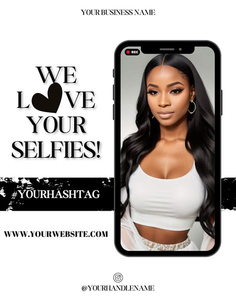 Tag Us In Your Selfie Flyer We Love Selfies DIY Social Media