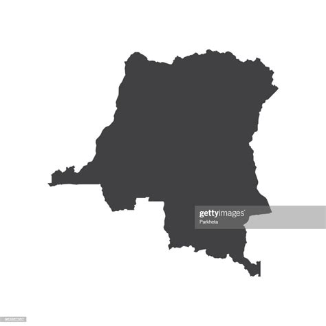 Democratic Republic Of The Congo Map Silhouette High Res Vector Graphic