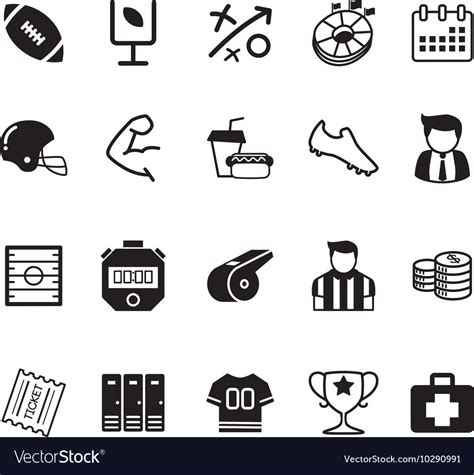 American Football Icons Set Royalty Free Vector Image