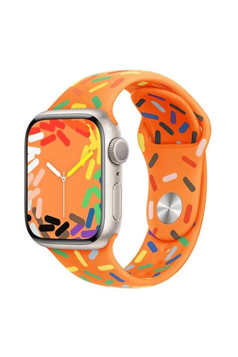 Turuncu Apple Watch Uyumlu Pride Edition Spor Kordon Modelleri Shinytech