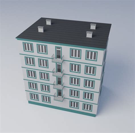 Apartment Building 3d Model Cgtrader