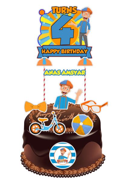 Blippi Cake Topper Diy Lazada