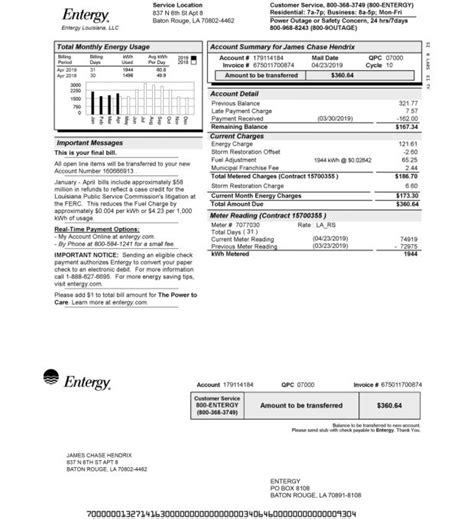 Utility Entergy Louisiana Bill Template Louisiana Internet Phone