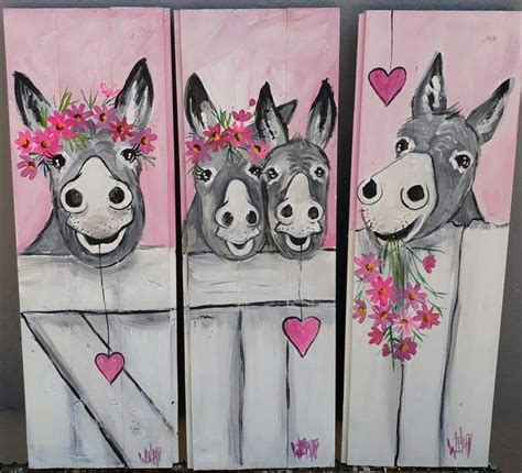 Donkeys Pretty In Pink By Wilma Potgieter Whimsical Art Animal