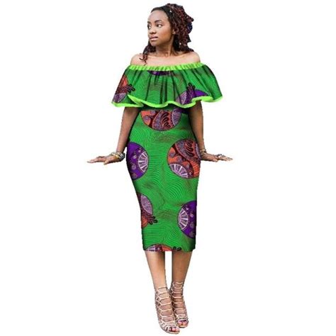 African Cotton Dashiki Wax Print Pattern Ankara Plus Size Ruffles Sexy