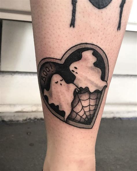 Ghost Heart Tattoo Spoopy Tattoos Cute Tattoos For Women Halloween