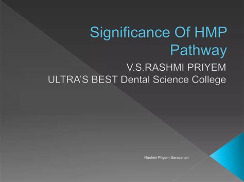 Significance of HMP Pathway | PPT