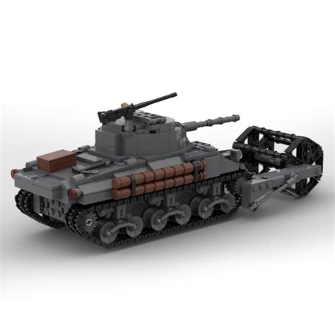 Moc Factory M Sherman Antimines Medium Tank With Pieces