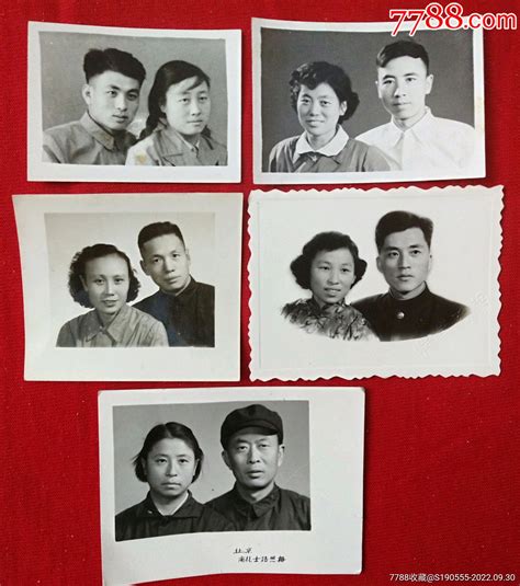 60年代夫妻合影留念老照片6枚老照片图片价值收藏交易7788小人书