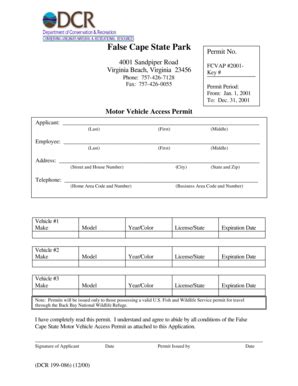 Fillable Online Dcr Virginia False Cape State Park Dcr Virginia Fax