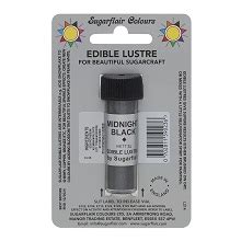 Sugarflair Colours Edible Lustre Powder Midnight Black Sugarfayre