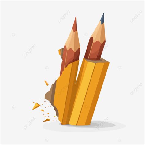 Sharpened Pencil Clipart Vector Set Of Two Pencils Breaking Into Pieces On A White Background ...