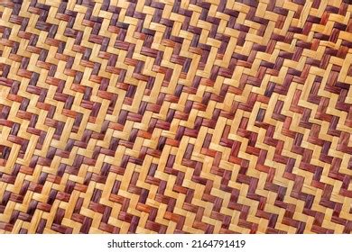 Old Bamboo Weaving Pattern Woven Rattan Stock Photo 2164791419