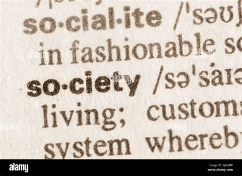 Definition of word society in dictionary Stock Photo - Alamy