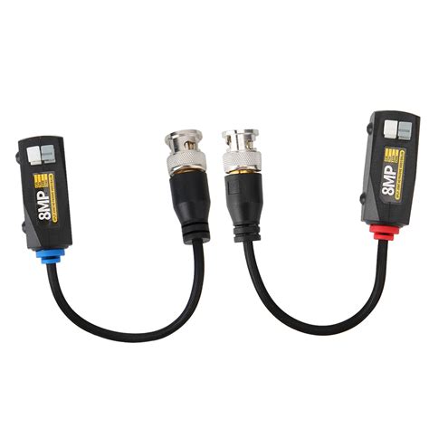 1 Pair 8mp High Definition Spliced Passive Video Balun Push Terminal Twisted Pair Transmitter