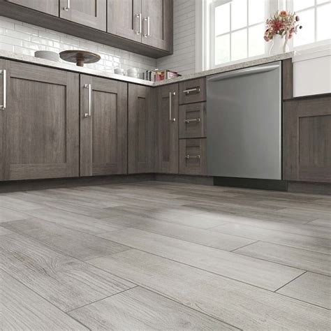 Style Selections Woods Vintage Gray 6 In X 24 In Glazed Porcelain Wood Look Floor Tile In The