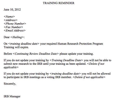 Compliance Training Reminder Email Template At Templatesample In