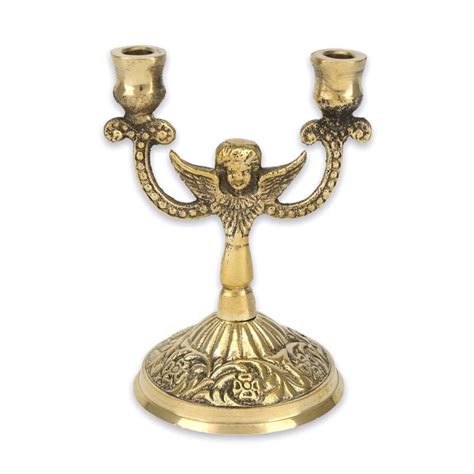 Double Brass Byzantine Candle Stand Blessedmart