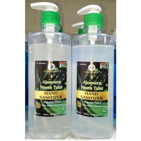 Khadi Natural Aloe Vera Neem Tulsi Hand Sanitizer Pump Bottle 500 ML