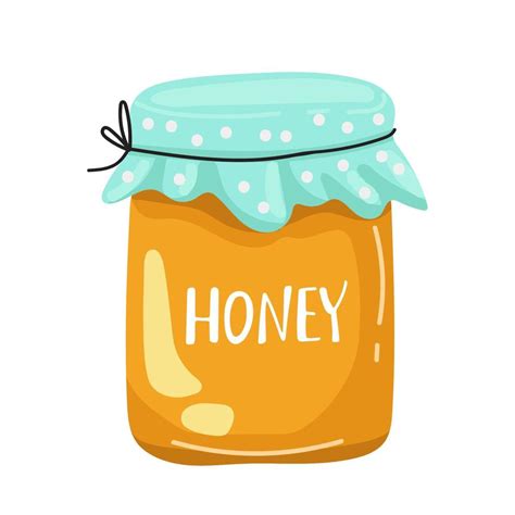 Isolated Vector Honey Jar And With Honey On White 11923252 Vector Art At Vecteezy