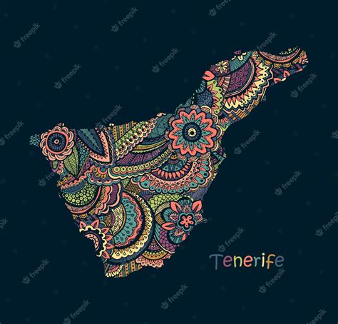 Mapa Vectorial Texturizado De Tenerife Fondo Tribal De Patrón Etno