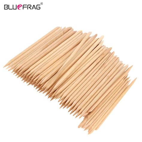 100pcs Orange Stick Nail Art Wooden Sticks Cuticle Pusher Remover Nail