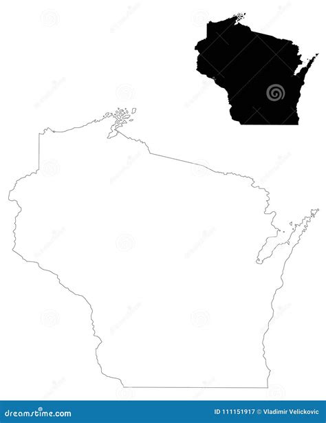 Wisconsin Map - State in the North-central United States Stock Vector ...