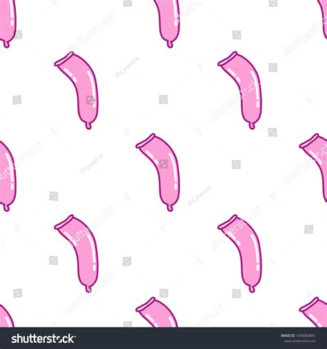 Condom Seamless Doodle Pattern Stock Vector Royalty Free 1300060891