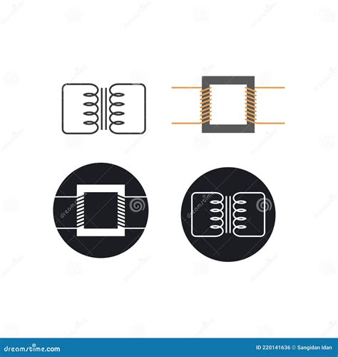 Air Core Transformer Symbol For Circuit Design Royalty Free Stock