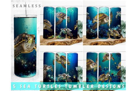 Sea Turtles Tumbler Wraps Bundle 20 Oz Skinny Tumbler Sea Turtle PNG