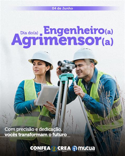 4 de Junho Dia do Engenheiro Agrimensor Parabéns CREA SC