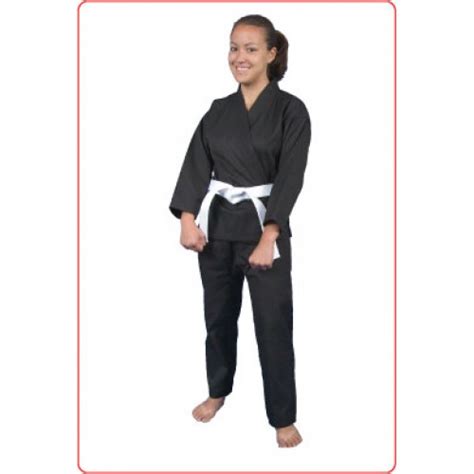 Middle Weight Black Karate Uniform Beginner White And Yellow Belts