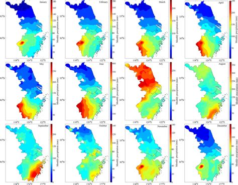 Spatial Distribution Of Monthly Mean Precipitation For Trmm B From