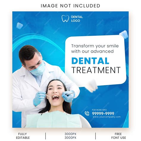 Premium PSD | An advertisement for a dental treatment with patient