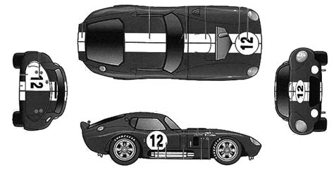 1965 Ford Daytona Cobra CSX2601-2286 Verb Coupe blueprints free - Outlines