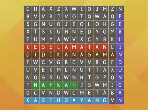 Tugas Dan Tanggungjawab Pemimpin Keluarga Wordsearch