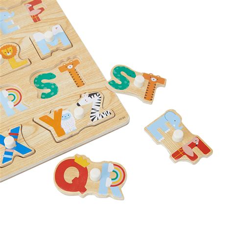 Wooden Alphabet Peg Puzzle Kmart