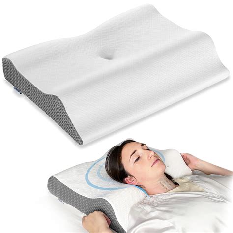 Buy Elviros Cervical Pillow for Neck Pain, 2 in 1 Memory Foam Contour ...