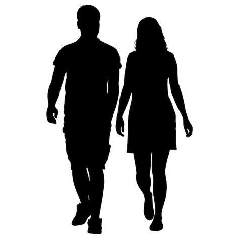 Premium Vector Couples Man And Woman Silhouettes On A White Background Vector Illustration