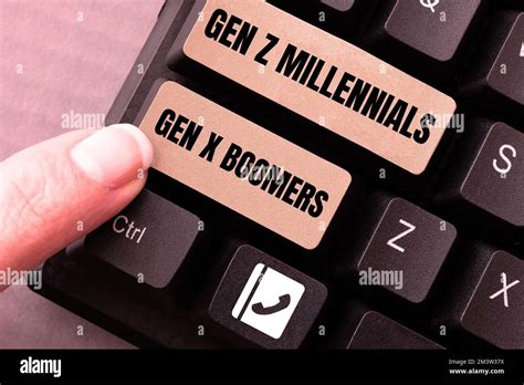 Conceptual Display Gen Z Millennials Gen X Boomers Concept Meaning