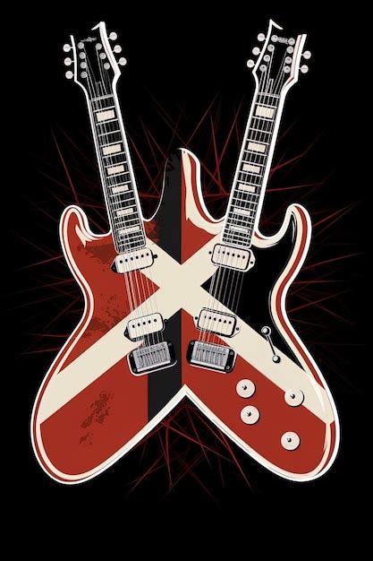 Guitarras Vermelhas E Brancas - Duas guitarras vermelhas e brancas são mostradas com uma imagem ...