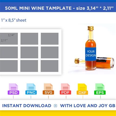 Mini Liquor Bottle Label Template Editable Modern Wedding Etsy Australia