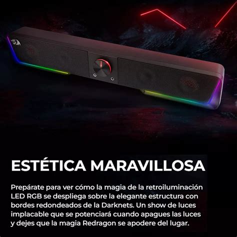 Barra De Sonido Gamer Redragon Gs Darknets Rgb Bt Mm Redragon