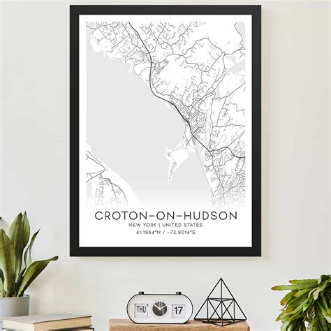 Croton On Hudson New York Map Poster Modern Home Decor Wall Art Print Custom Maps And Posters